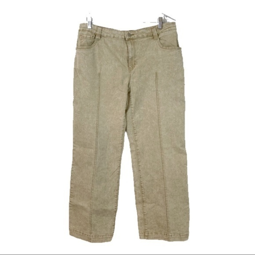 Soft Surroundings wide leg Jeans mineral wash tan